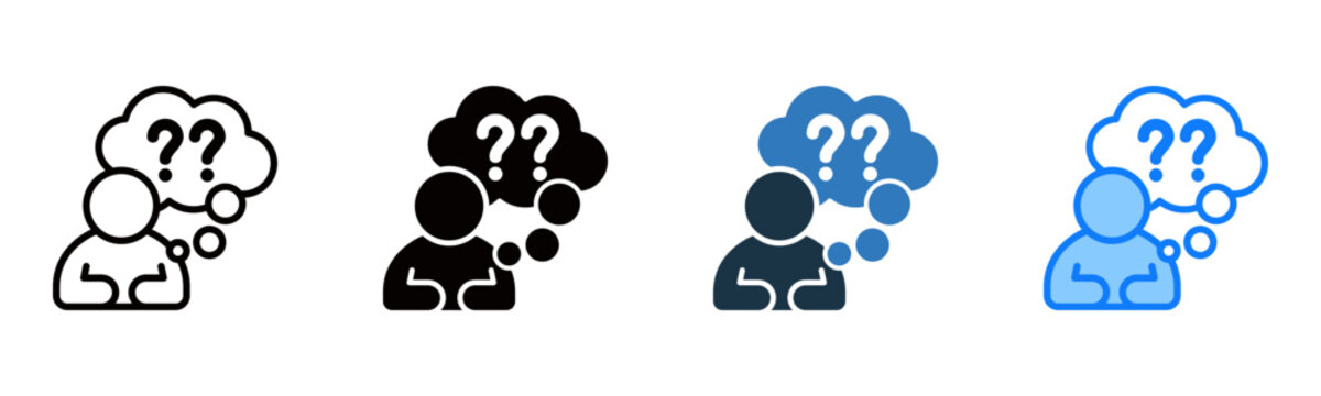 Thoughts icon multiple style vector illustration