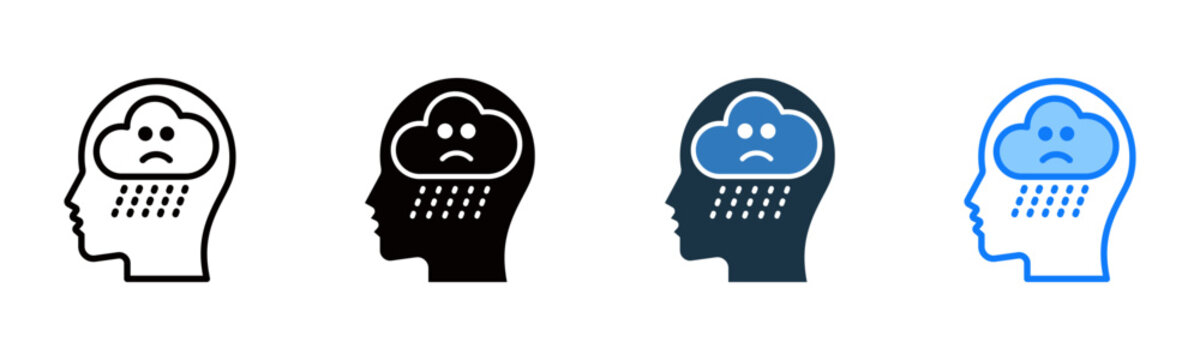 Pessimism icon multiple style vector illustration