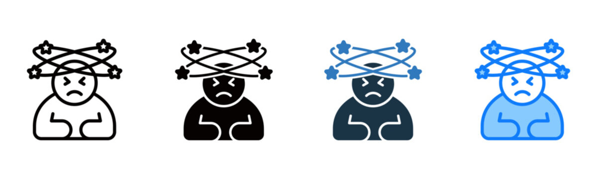 Dizzy icon multiple style vector illustration