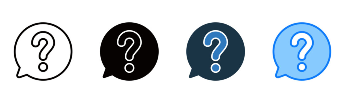 Question icon multiple style vector illustration