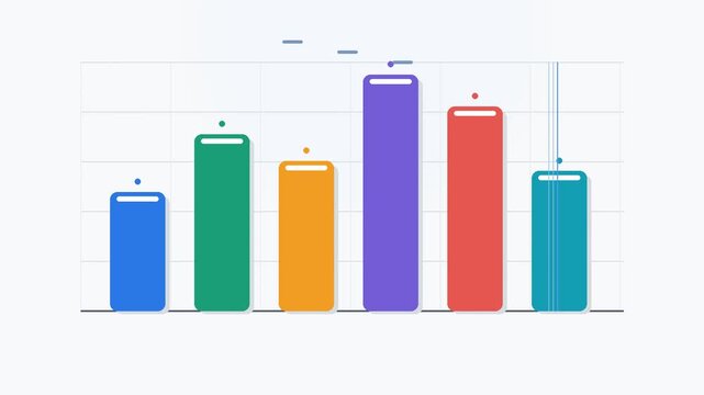 Colorful Vertical Bar Chart Representing Business Growth and Statistical Data Analysis for Corporate Performance Reporting