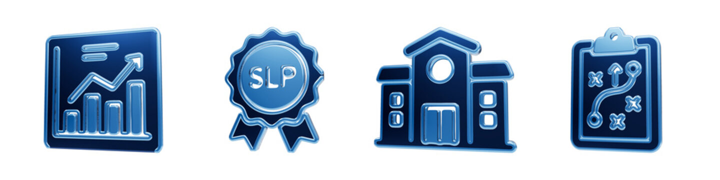 Educational achievement and progress monitoring icons for school administration