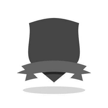 Empty badge sign icon with shadow