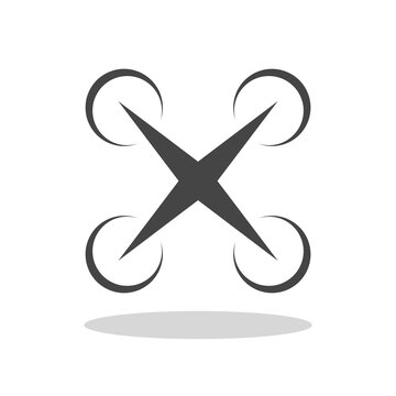 Drone simple sign icon with shadow