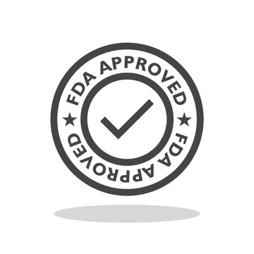 FDA approved sign icon with shadow