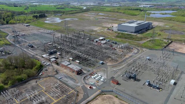 Aerial View of Drakelow Electrical Substation and Energy from Waste Facility