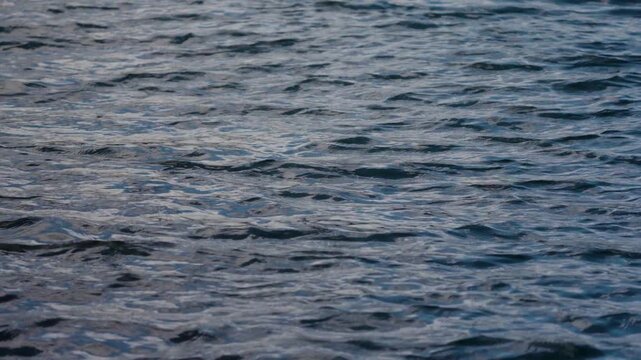 Close-up of rippling blue ocean water surface with sunlight reflections
