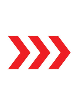 Red double arrow icon, modern geometric vector symbol. Business presentation symbol, next step direction indicator, forward progress concept.