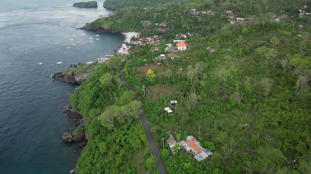 Gili Selang Eastern Most Point Of Bali Amed Indonesia Drone Track In High Angle 4K 60FPS