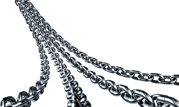 Iron Chain isolated on White Background. 3D illustration