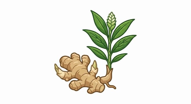 ginger root isolated on white background