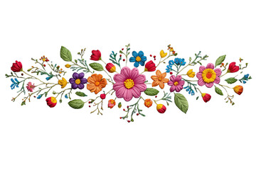 Obraz premium Delicate multicolor wildflower horizontal border