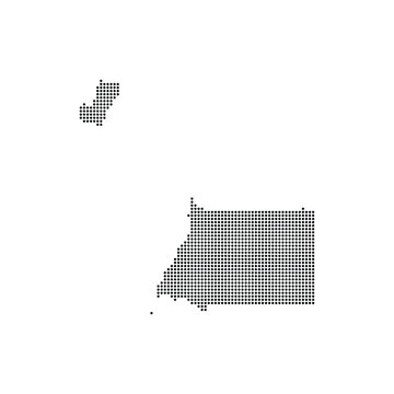 Equatorial Guinea map silhouette made of black dots halftone pattern on white background