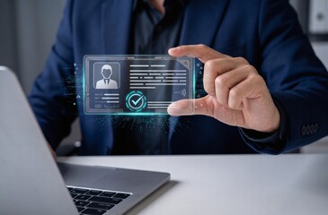 Digital identity authentication using virtual ID card for secure verification and protected access to digital services. 