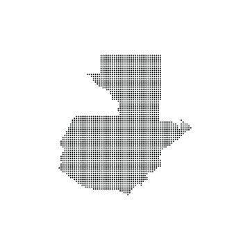 Guatemala map illustration made of playing card suit symbols vector