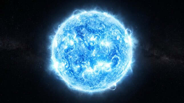 Blue Supergiant Star Shining in Deep Space with Solar Flares and Cosmic Dust