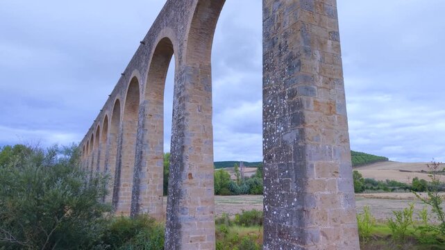 No&aacute;in Aqueduct, built during the reign of Charles III of Spain to bring drinking water to Pamplona. World Heritage Site. No&aacute;in. Navarre. Spain. Europe