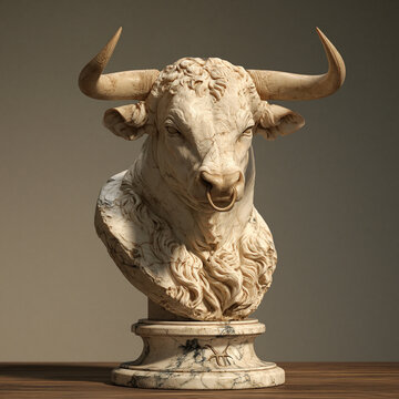 3D printable Taurus zodiac constellation sculpture with a stylized bull, stars and geometric lines, designed as a contemporary celestial decorative object.