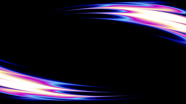 Abstract neon light wave background with vibrant magenta dynamic glowing curve on black backdrop.