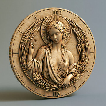 3D printable Virgo zodiac constellation sculpture featuring an elegant stylized female figure integrated with stars and celestial geometric lines.