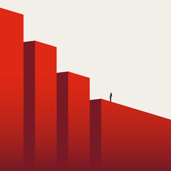 Obraz na płótnie Canvas Corporate business career growth vector concept. Symbol of professional challenge, executive ambition, corporate leadership strategic direction . Minimal design eps10 illustration