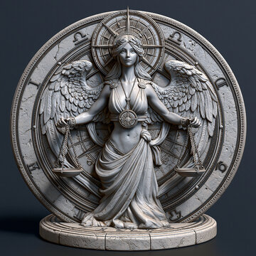 3D printable Libra zodiac constellation sculpture featuring balanced scales, stars and geometric celestial lines in a clean contemporary design.