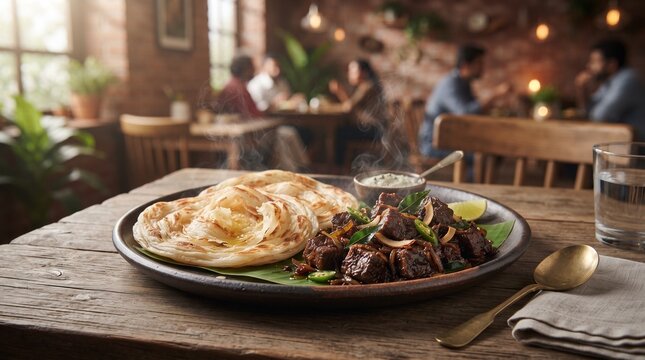 Indian Malabar Parotta Beef Fry
