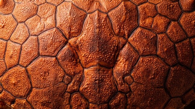 Detailed close up of a turtle shell texture