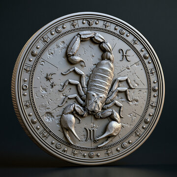 3D printable Scorpio zodiac constellation sculpture featuring a stylized scorpion, celestial stars and geometric lines in a bold contemporary design.