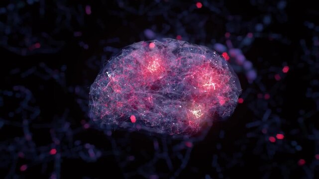 Digital brain circuit and AI, artificial intelligence. 3D Modern futuristic design. Global network connection technology. Hi tech technology futuristic circuit digital Deep learning machine learning