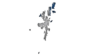 Fototapeta premium Karte und Fahne von Shetland Inseln auf verwittertem Beton