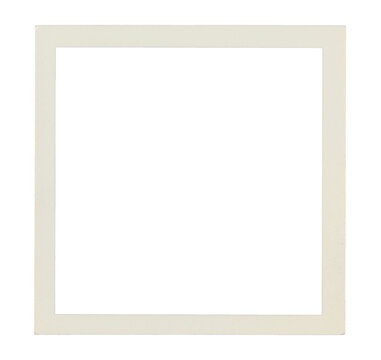 Old photo paper frame isolated on transparent background. Scanned material for retro photo frames and templates