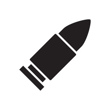 Firearm bullet glyph icon, gun ammunition and weapon vector symbol