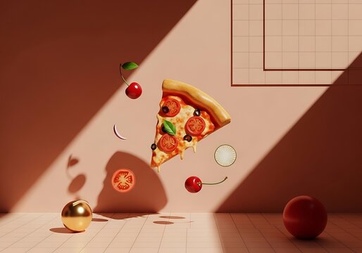 Pixel art character jumping to collect cherries in a kitchen