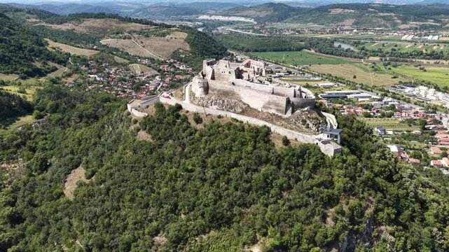 Aerial view of Deva Castle, Deva, Romania