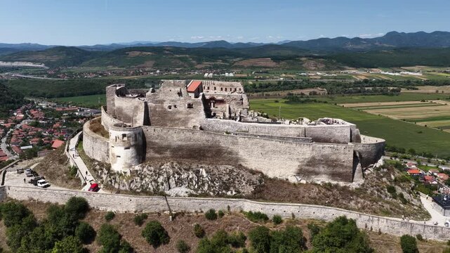 Aerial view of Deva Castle, Deva, Romania