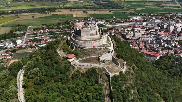 Aerial view of Deva Castle, Deva, Romania