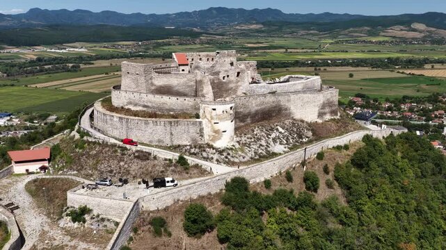 Aerial view of Deva Castle, Deva, Romania