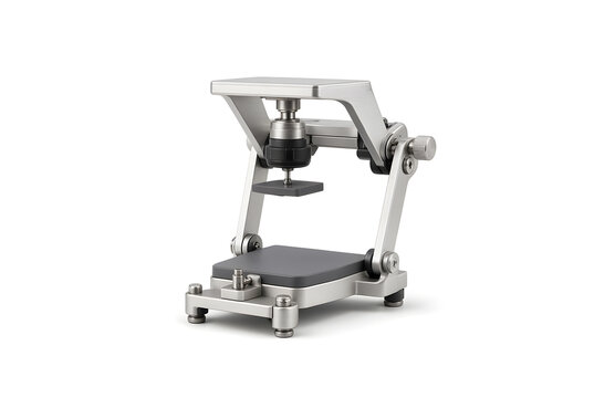 Dental laboratory articulator with metal frame, isolated on white