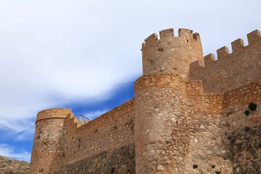 Atalaya Castle, medieval fortress in Villena town in comarca Alt Vinalopo in Alicante Province, Valencian Community in Spain.