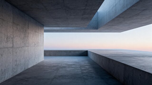 Abstract concrete architectural space