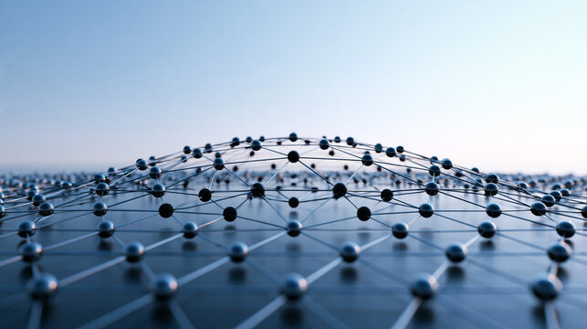 Abstract Digital Network Mesh and Connectivity Concept