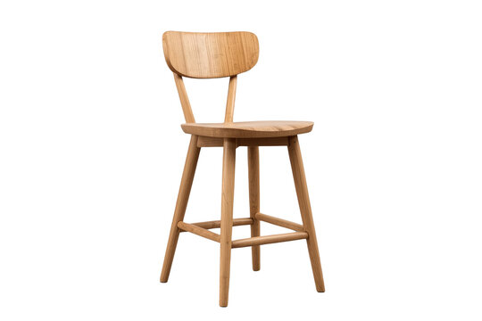 Wooden counter stool with curved back
