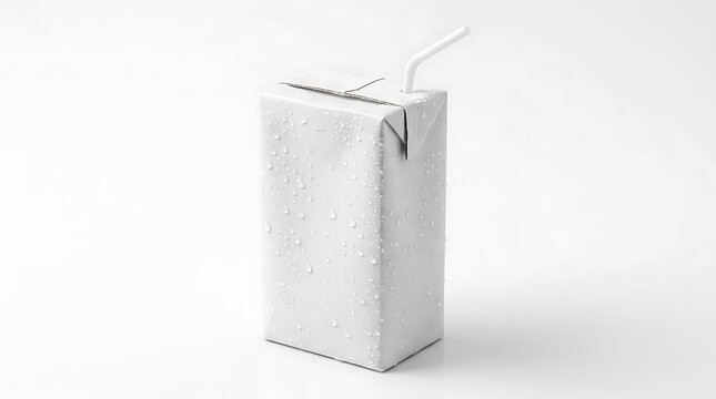 Juice Box Mockup With The Water Drops Perspective View isolated background