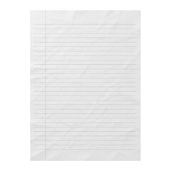 Crumpled white paper sheet with lined writing space © MstMomana