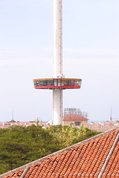 Famous Taming Sari gyro tower tourist attraction in historic city of Melaka, Malaysia.