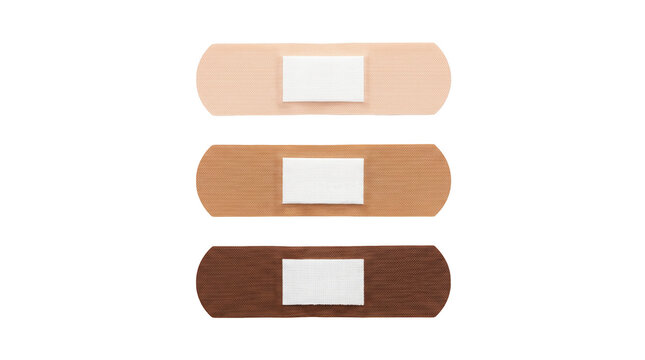 Fabric bandages aligned vertically isolated on a transparent background, mockup