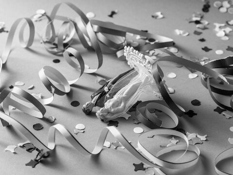 Black and White Fallen Wedding Cake Topper After Party