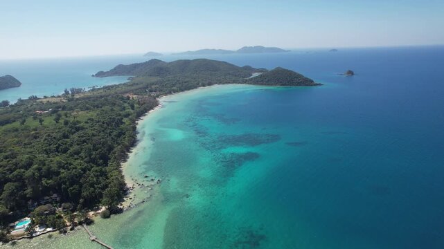 マーク島の美しいビーチの空撮・トラート県　เกาะหมาก ตราด　Beautiful Beach at Koh Mak, Trat　Drone Shooting