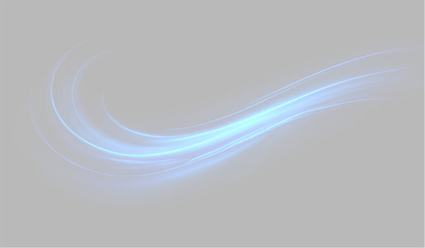 Cool blue airflow wave with glowing particles, futuristic climate technology effect, fresh breeze motion, clean abstract background for modern vector graphic design